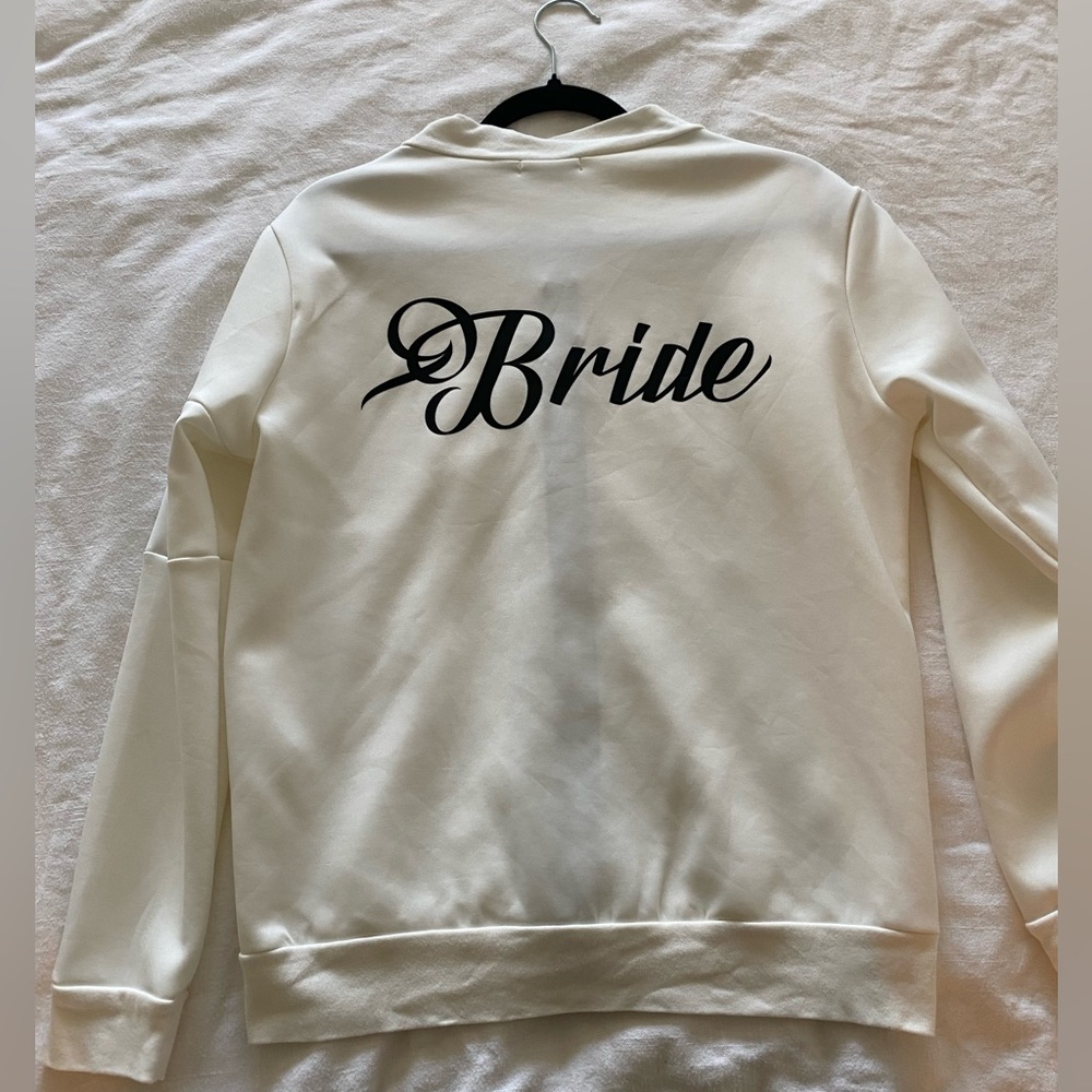 “Bride” White Bomber Jacket